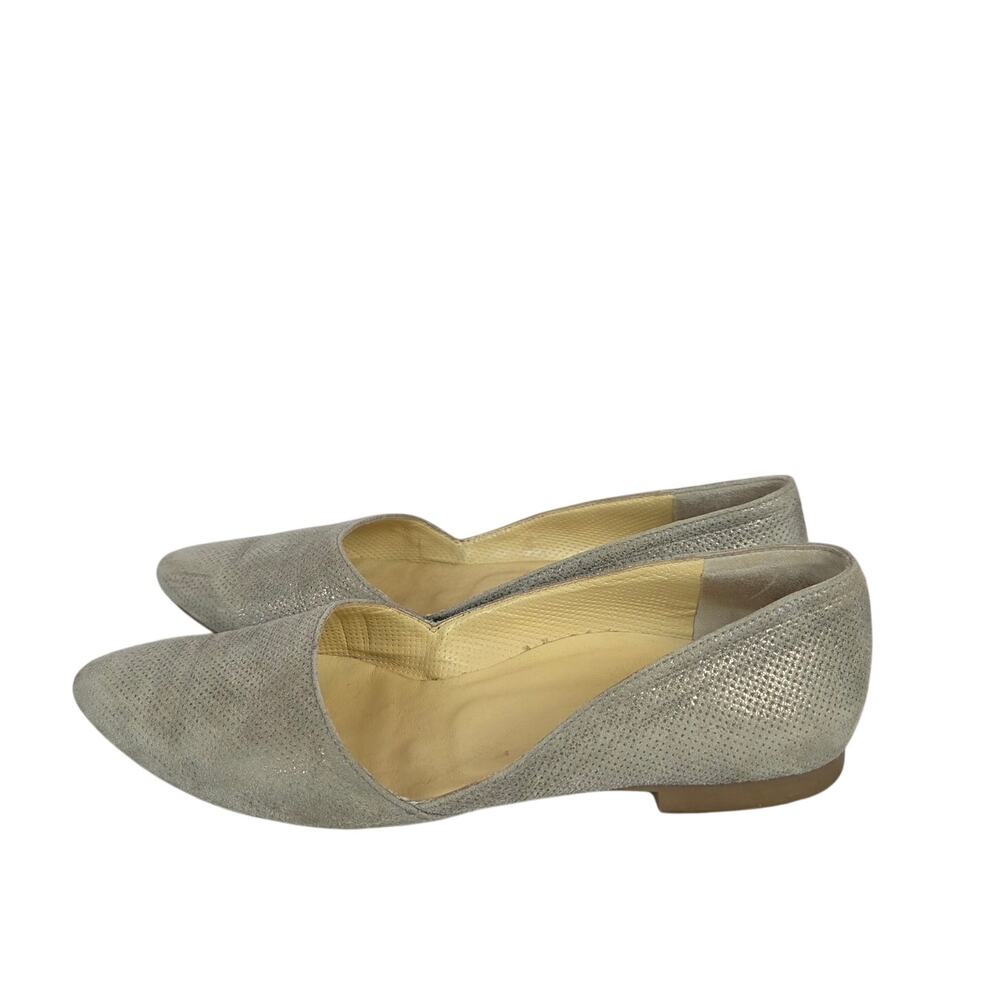 Paul Green Suede Slip on Loafer Shoes  (5.5) US(8) Taupe Sheen Flat Quiet Luxury
